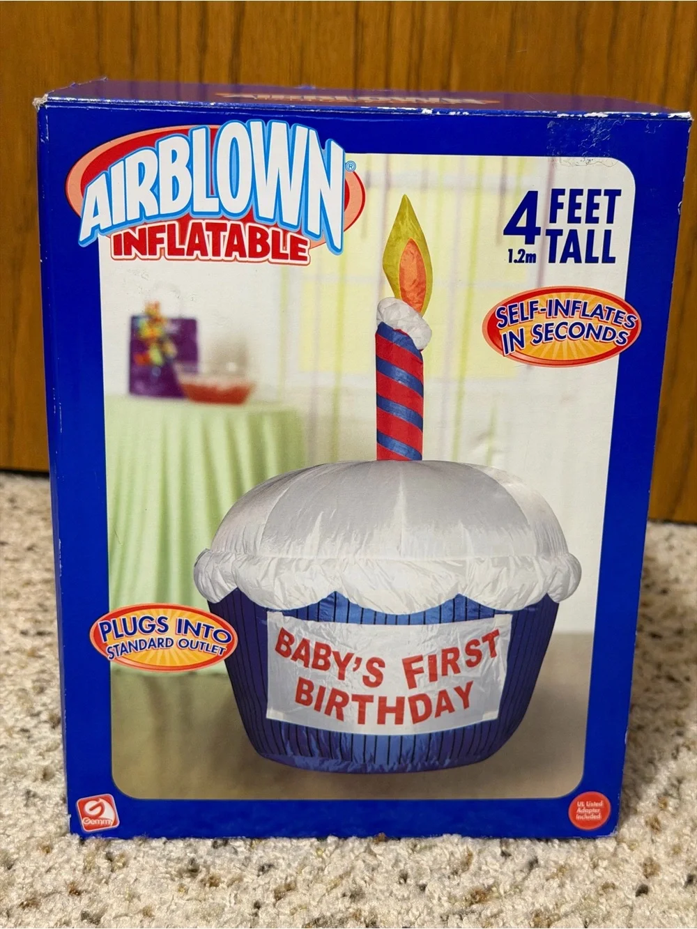 Happy & Baby’s First Birthday 4 Ft Air blown Inflatable Cupcake Party Decoration